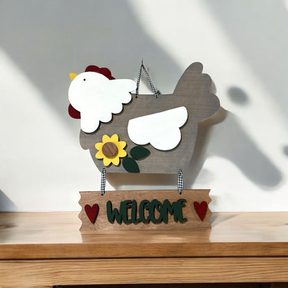 Adorable Chicken Welcome Sign