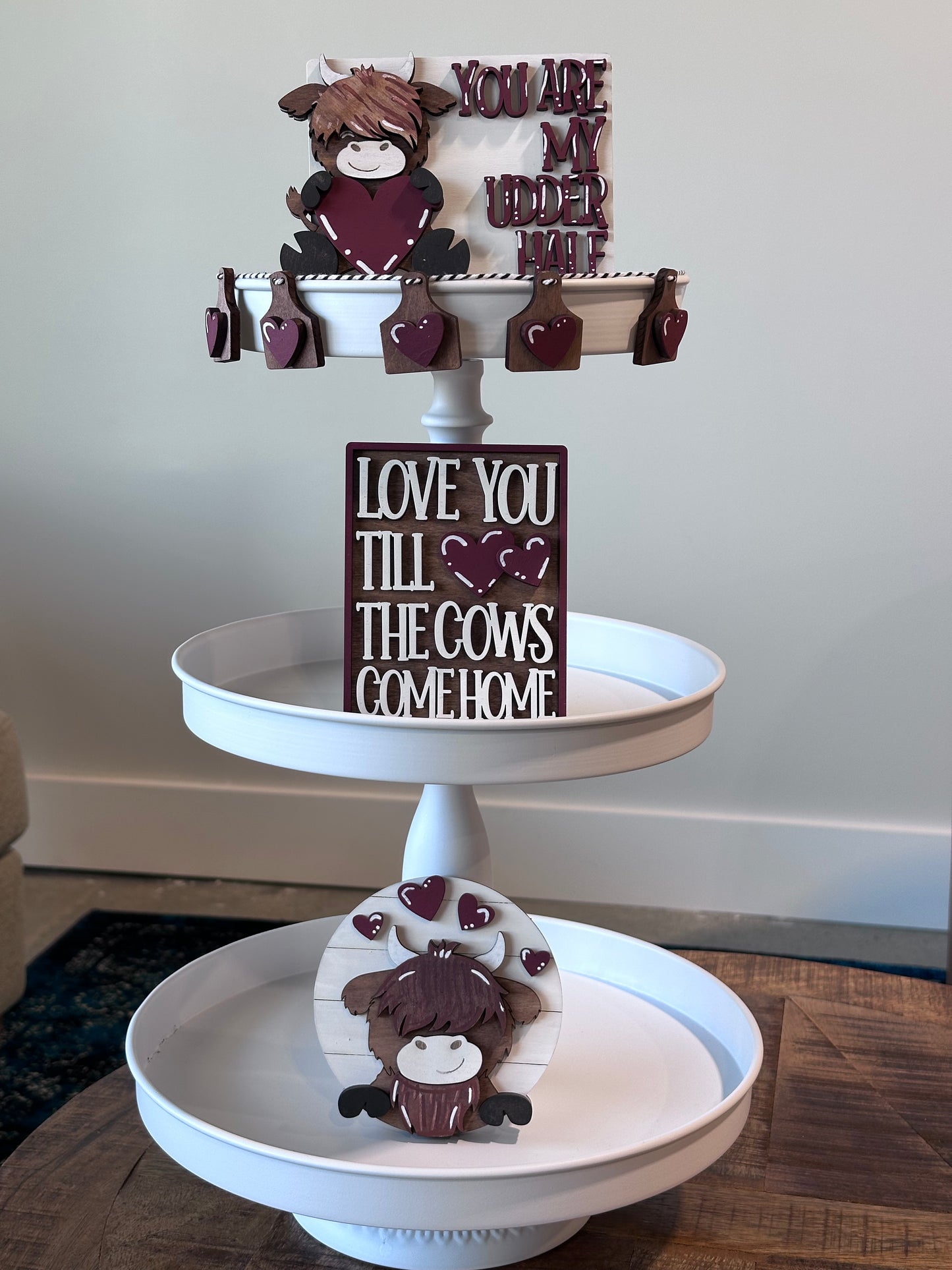 Tiered Tray Decor- Highland Cow