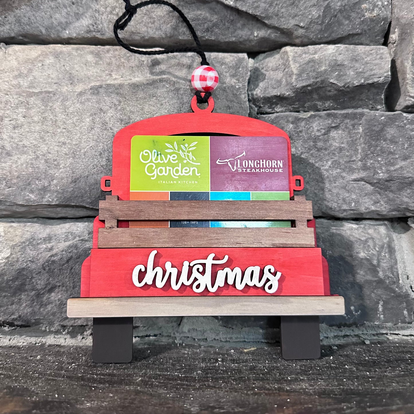 Red Truck Gift Card Holder Ornament