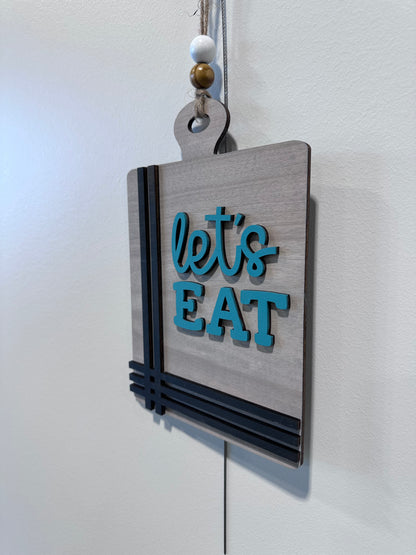 Cutting Board Inspired Sign - Let's Eat