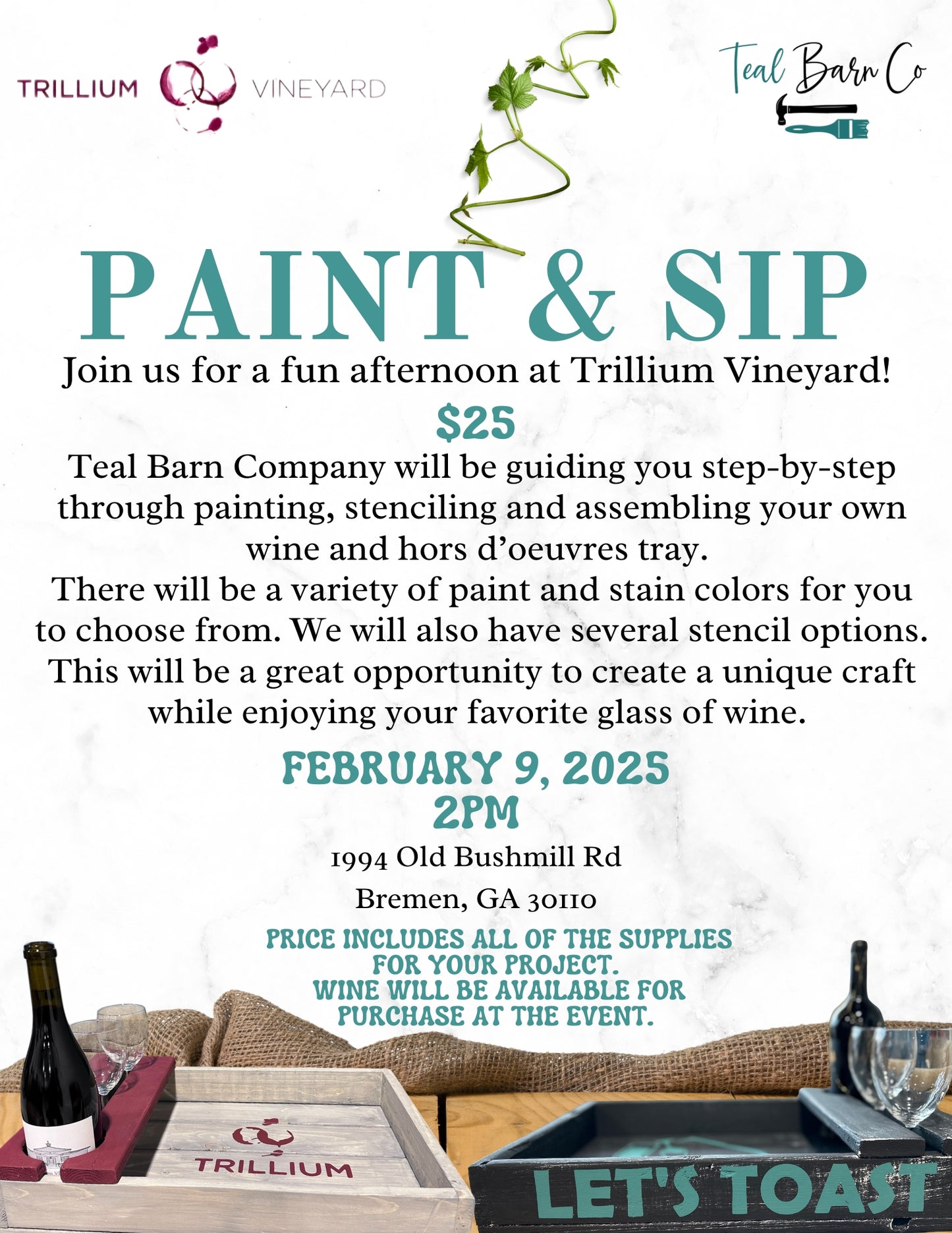 2.9.25 - Paint and Sip at Trillium Vineyard